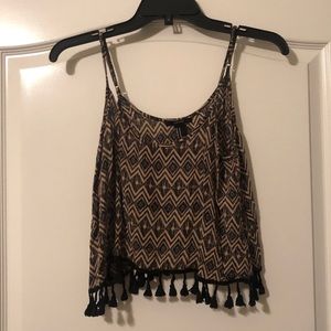 Brown and black Crop Top